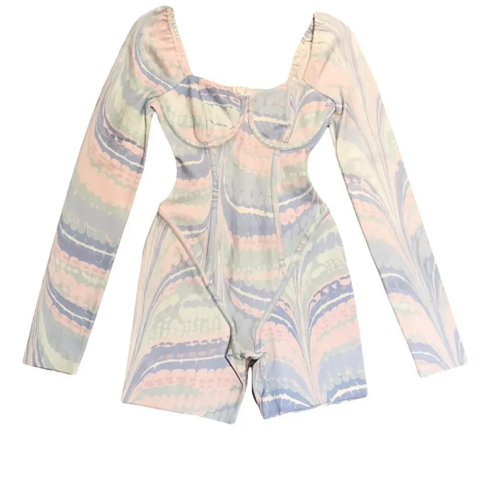 Selkie Pastel Marble Long Sleeve Bodysuit XS